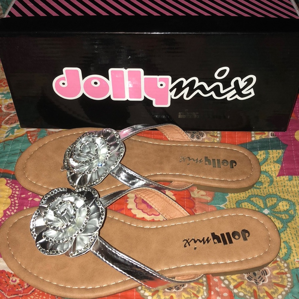 Silver slipper shoes